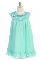 Mint Chiffon Flower Girl Dress